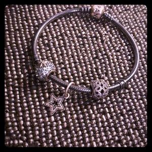 Authentic Pandora oxidized silver bracelet